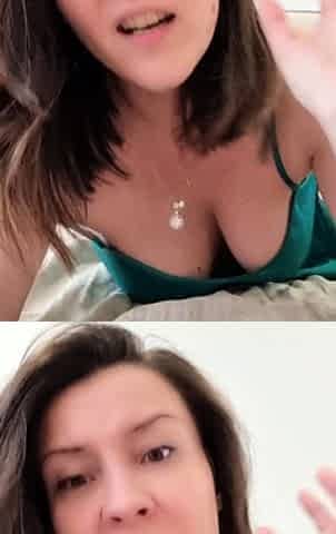 Brunette solo darling masturbating at home
