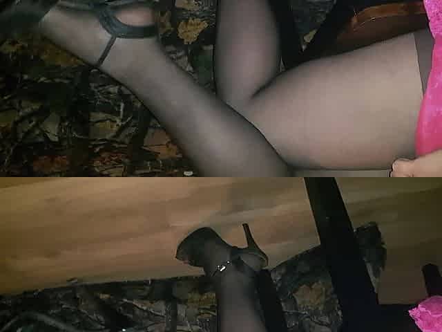 Ebony high heel foot tease
