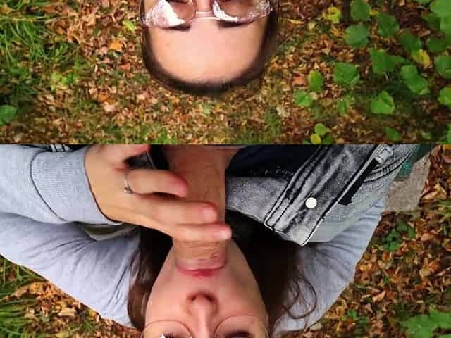 TEEN NEARLY CAUGHT SUCKING SCHLONG IN PUBLIC PARK - FACIAL