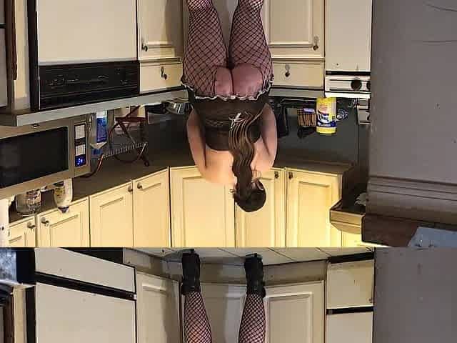 FairyMysterious Maid Underware Cleans Kitchen In nature's garb