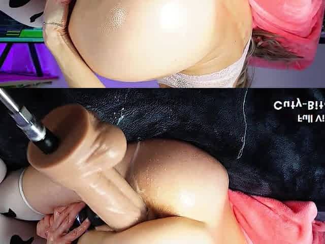 Golden-haired Floozy Gets Her Constricted Vagina RAVAGED By MONSTER 14-inch VIBRATOR