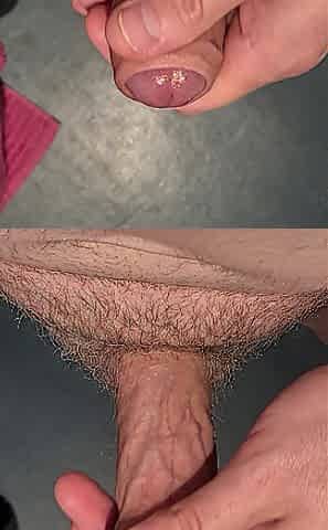 I jerk off my Hard Schlong until I spray the Cum on the floor