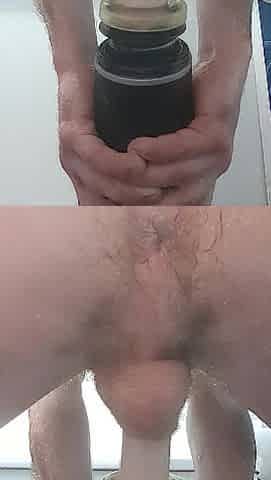 Slutty teen has sex with screw machine in doggy