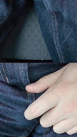 Desperation car pee holding, groaning, trickling and outside release