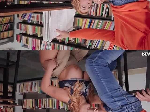 Big Natural Tits Copulates In The Library - Kira Fox And Oliver Flynn