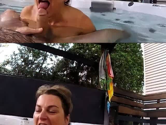 Mature couple in jacuzzi