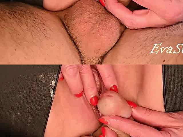 Close-up. creampie in large twat