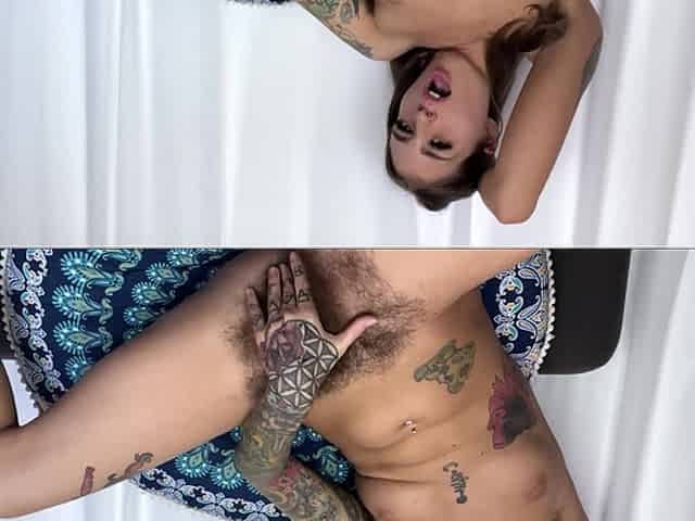 Hairy Pussy Play and Cum