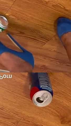 Squashing Cans with My High Heels