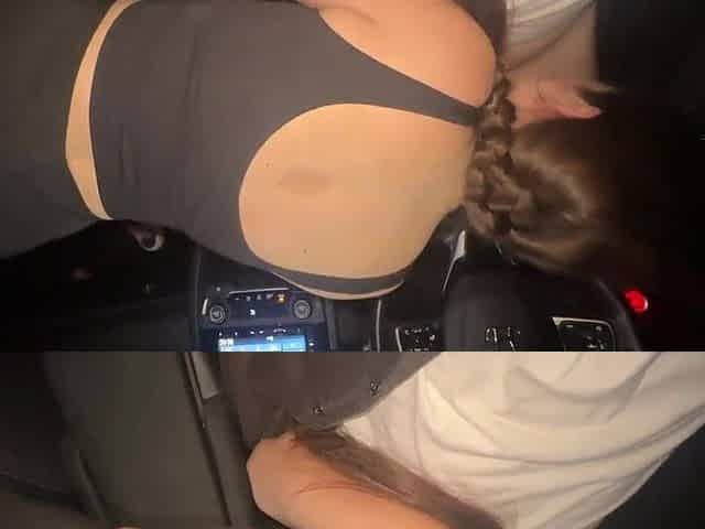 neighbour secretly sucks off in the car