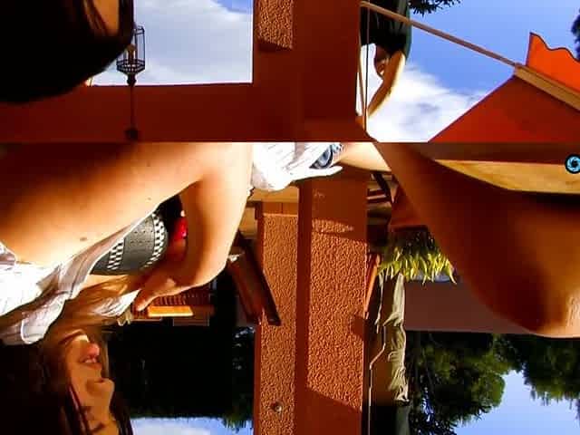 This babe needed the service dude by the outdoor pool to fix her anal pipes likewise
