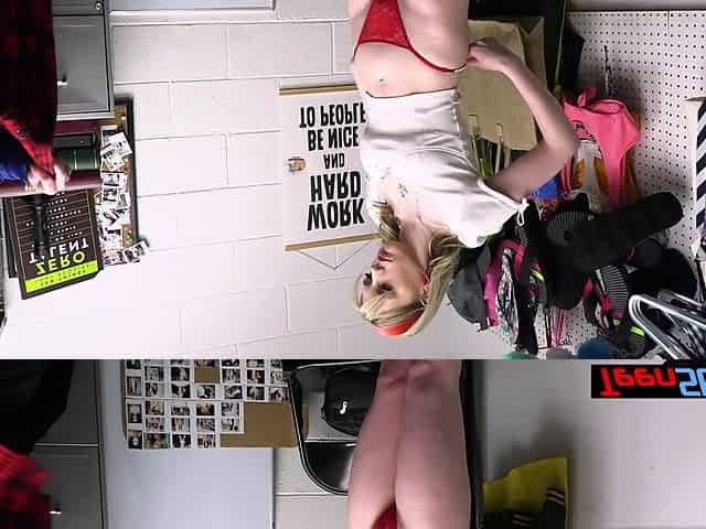 Cute teen blondie fucked by perv guard