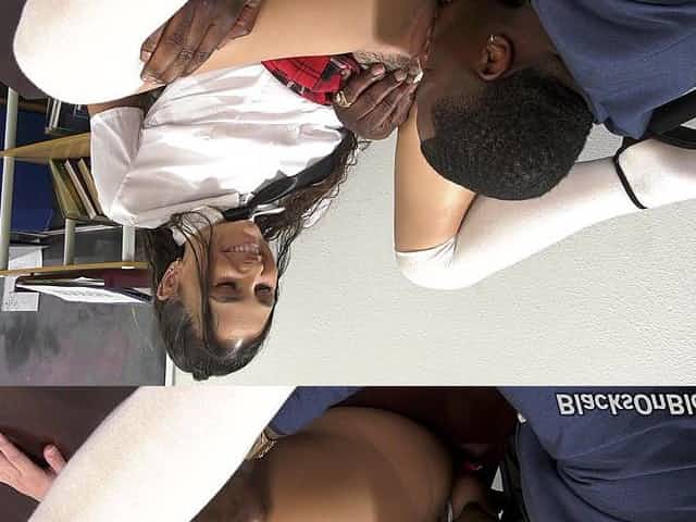 Hardcore interracial fucking on the table with naughty Liz Jordan