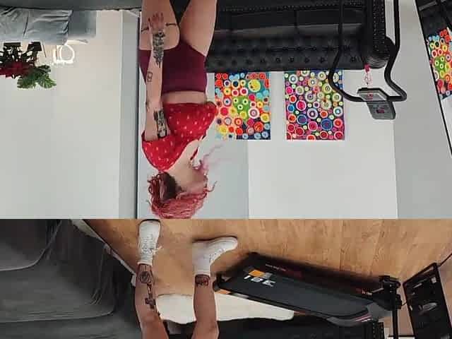 TREADMILL CHUNKY HOTTY EXERSICES SHORT TIGHTS LARGE BUTT