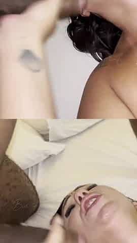 Ebony schlong milk in the booty and vagina - two BBC for Hotwife