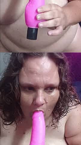 Stacy Sucks and Licks Her New Pink Vibrator Toy