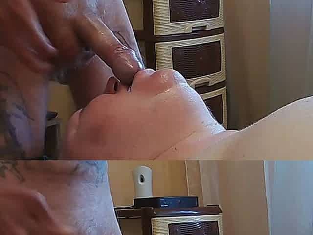 I Jerk off My Dick and Shove It Down My Girlfriend's Throat and Then Cum in Her Mouth