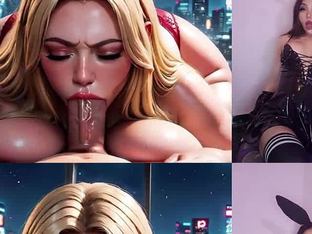 Sexy Fat Sucks a Hard Dick - Masturbating with AI