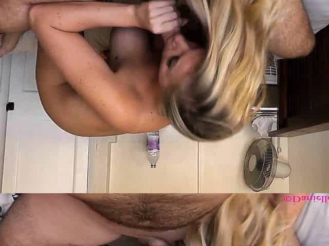 Amateur Blonde Blowjob handjob Huge Facial