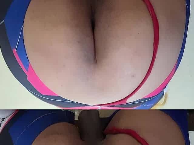 Plump Booty T-girl Dva Jerking Her Veiny Weenie Off and Biggest Spunk fountain after Anal Masturbation