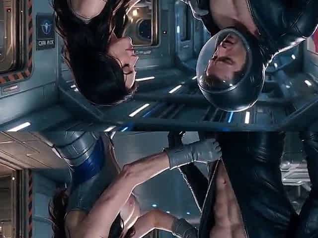 Starship Blue-Eyed Cutie Railed by Pilot & Grey-Bearded Captain Until Warriors Storm the shower [AI]