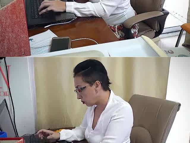 Woman secretary gets drilled with a sex tool.in the office FULL