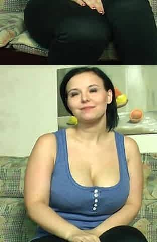 Big Titted German MILF Plays with Her Pussy on Casting