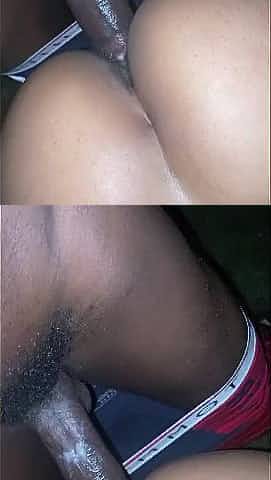 Light skin neighbour took a creampie outside