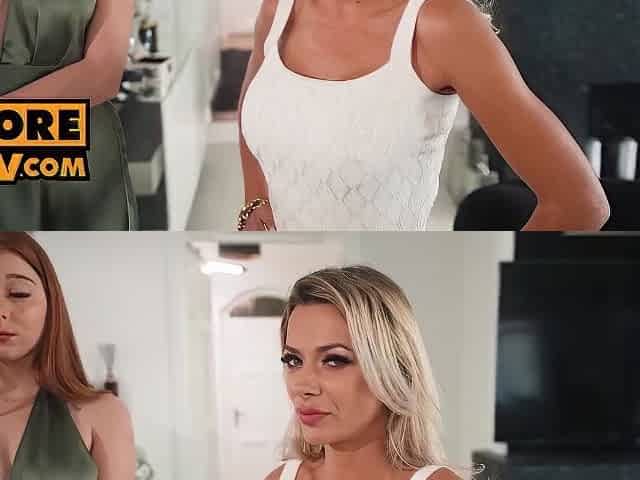 Stepmom Shalina Devine And Stepdaughter Lya Cutie Service Your Cock