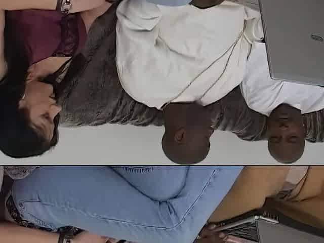 2 lewd ebony lads screw a youthful brunette hair hardcore