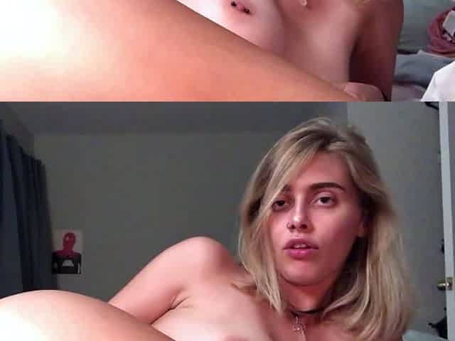 Sexy blonde chick solo masturbation
