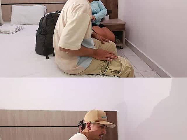 Friends share a hotel bed, you won't believe what happened.