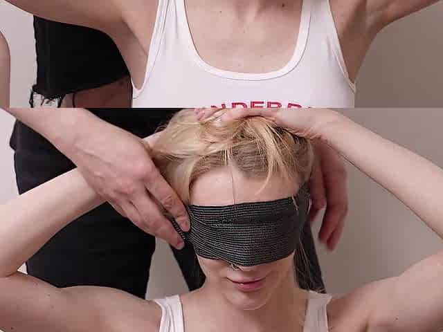 Tiny Gal Gets Banged by Big Jock in Game of Blindfolded Twister
