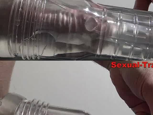 Transparent Fleshlight training for stamina improvement & cum control 1a.