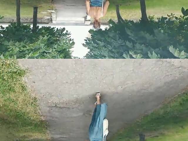 Lukerya walks by the river