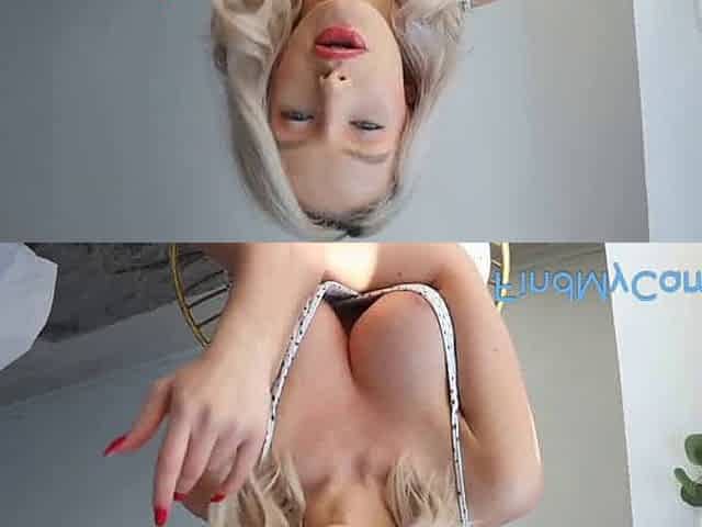 My Big-Tit Blonde MILF Secret Webcam Footjob