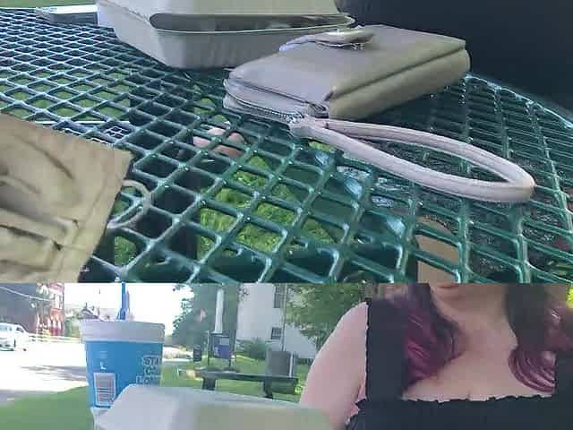 Public flashing tease at a park