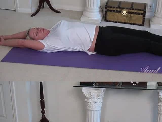 Aunt Judy's - Excited Yoga Workout with Bushy Amateur mother I'd like to fuck Liz