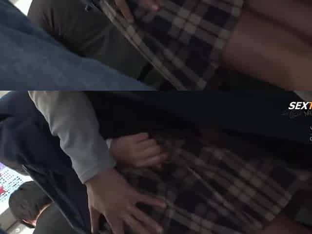 Japanese Babe having sex in a crowded train