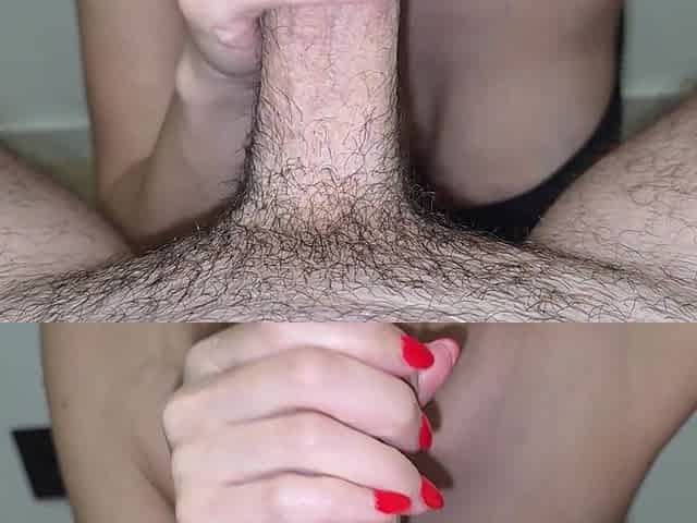Wife Gives Me Amazing Blowjob and Titjob, Huge Cumshot on Tits!