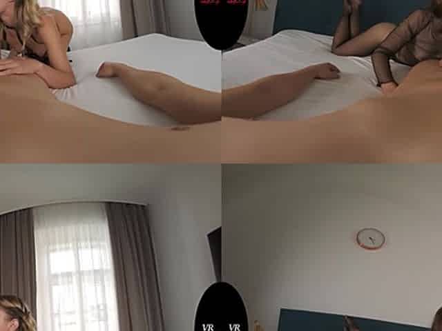 Double the Edging Fun - Double Blowjob MFF Threesome Virtual Reality Edging