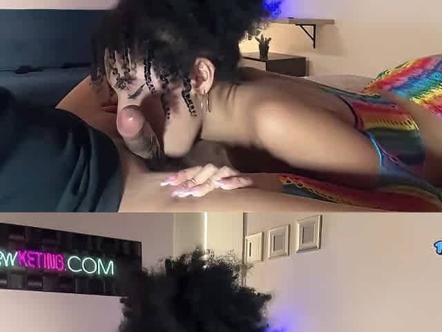 Studying, my ass! This 18yo brunette is providing the hottest blow-job ever, and her mom is calling in the middle