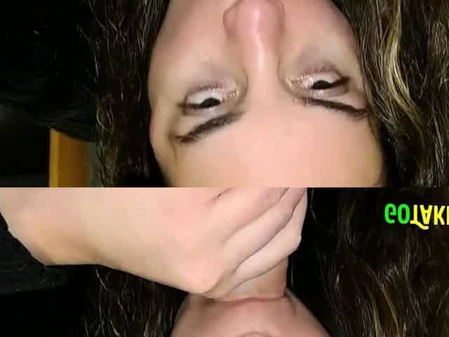 Filling Her Pussy with Cream on Mom's Bed