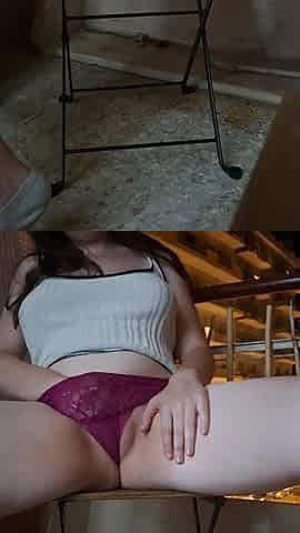 I was masturbating on the balcony so she came to finger me