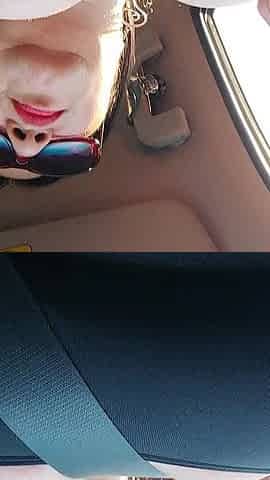 Traveling Stepmom, Solo Fans in Slow Motion, in the Car Big Tits