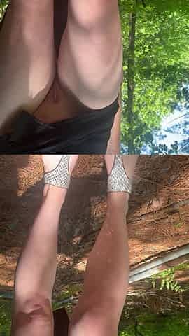 Pretty Pussy Pissing in the Woods at Abandoned Shack