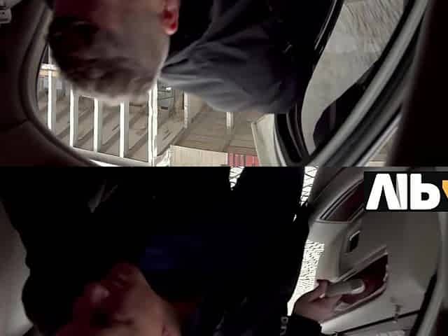 VIP4K. Sexy bride in white dress moans loudly being fucked in the wedding limo