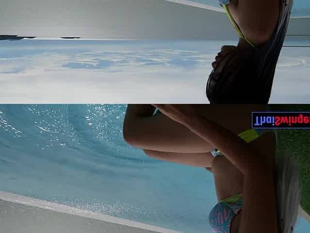 Big butt Thai GF AirBnb rooftop pool swim and sex in the room