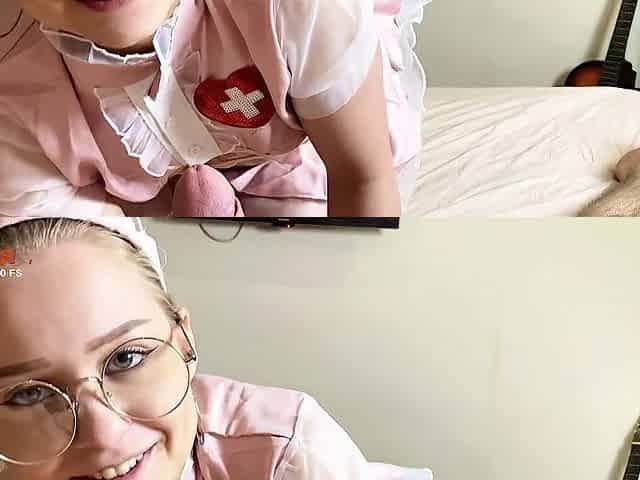 The nurse in a pink miniskirt helped me empty my eggs