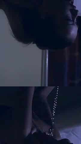 Slut blows long cock at night and gets her face covered with cum
